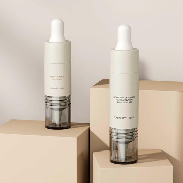 Custom Logo 10ml Luxury Cosmetic Skincare Packaging Plastic Cosmetic Syringe Bottle with Dropper