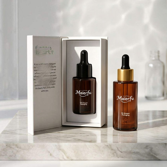 Refillable 30ml 50ml Customized Logo Cosmetic Serum Oil Packaging 1oz 2oz 4oz Empty Essential Oil Frosted Glass Dropper Bottles