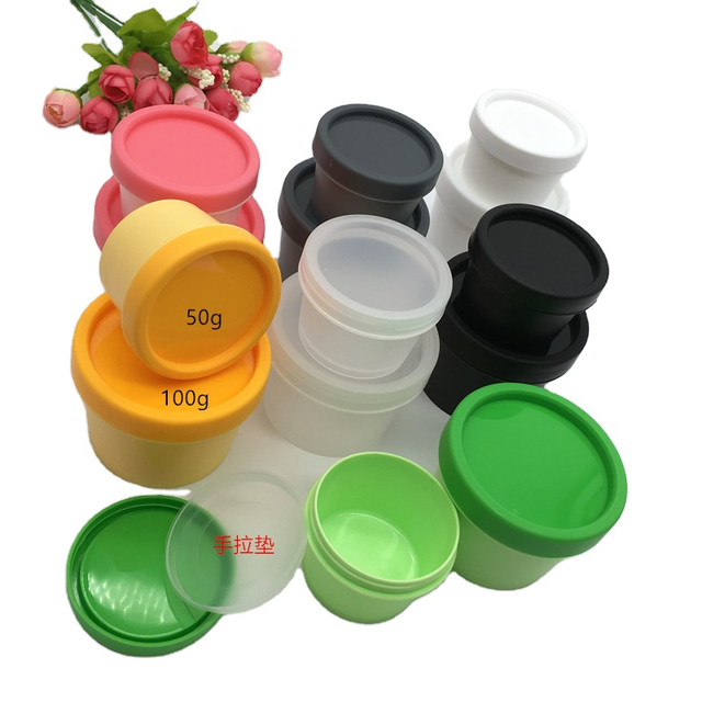50g 100g 2oz 8oz Cone Face Hair Mask Jars Ice Cream Clay Cup PP Plastic Scrub Body Butter Containers With Lids