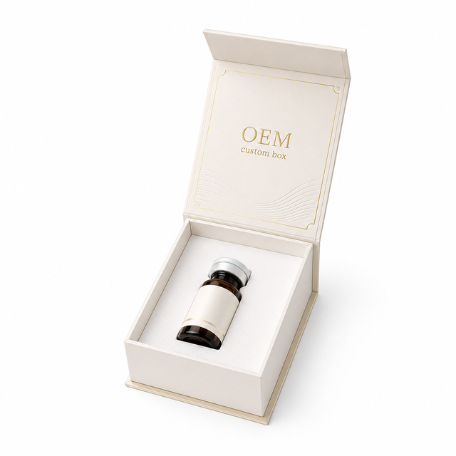 Luxury OEM Custom Rigid Ampoule Packaging Box, Embossed Hot Stamping Magnetic Box for 2ml 3ml 10ml Vials, Peptide & Skincare Use