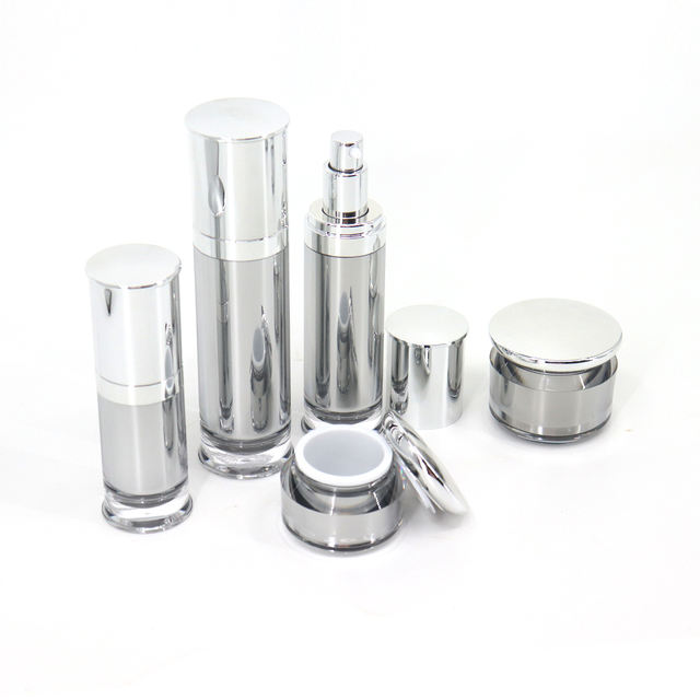 Custom Acrylic Cosmetics Packaging Set Lotion Emulsion Serum Bottle Empty Cosmetic 30g 50g Face Hand Eye Cream Jars Portable
