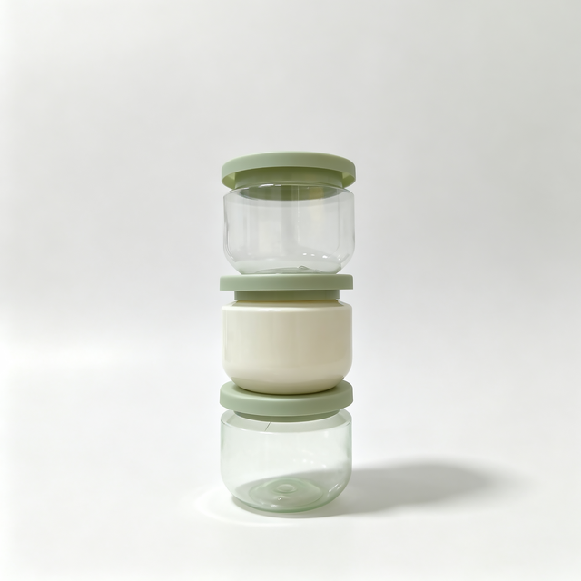Source Factory Round Wide Mouth PET Jar, Empty Cosmetic Container for Hair Mask Body Lotion Face Cream, Custom Logo Available