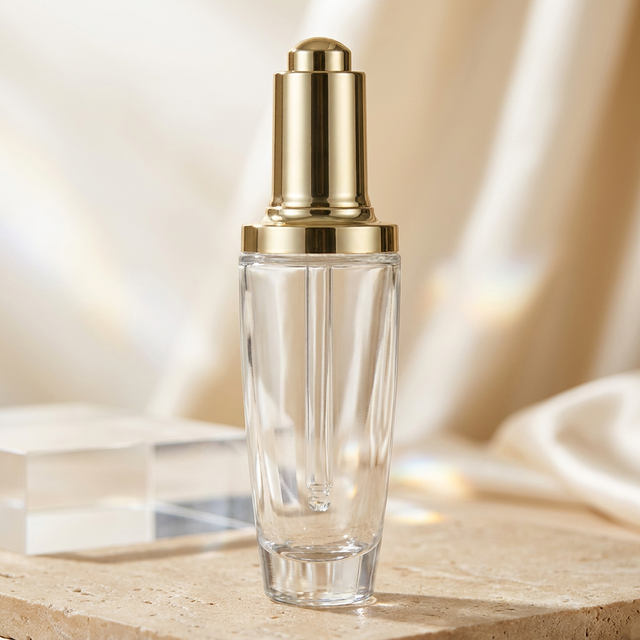 Customized Thick Bottom Luxury 10ml 20ml 30ml 60ml Empty Serum Bottle Silk Print Premium Flat Shoulder Glass Dropper Bottle