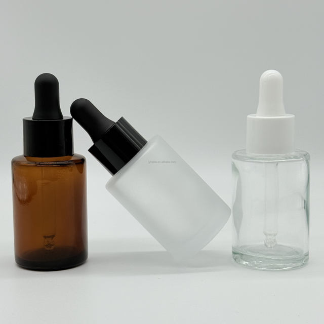 Factory Price Essential Oil Dropper Serum Dropper Color-graded Brown Frosted and Transparent 30ml Glass Bottle