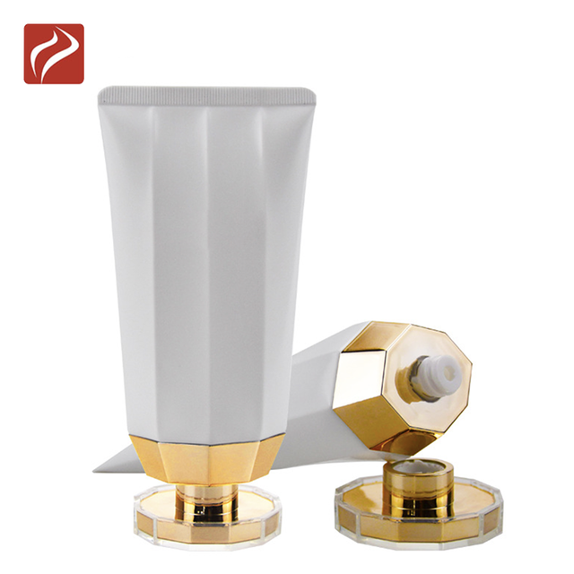 Custom Octagon Facial Cleanser Soft Container Tubes Squeeze Packaging Plastic PE Cosmetic Tube for Skincare