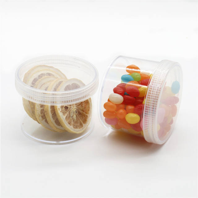 120ml 200ml Round Transparent Playdough Slime Clay Nail Container Cosmetic Cream Bottle 200g Candy Jar with Lids