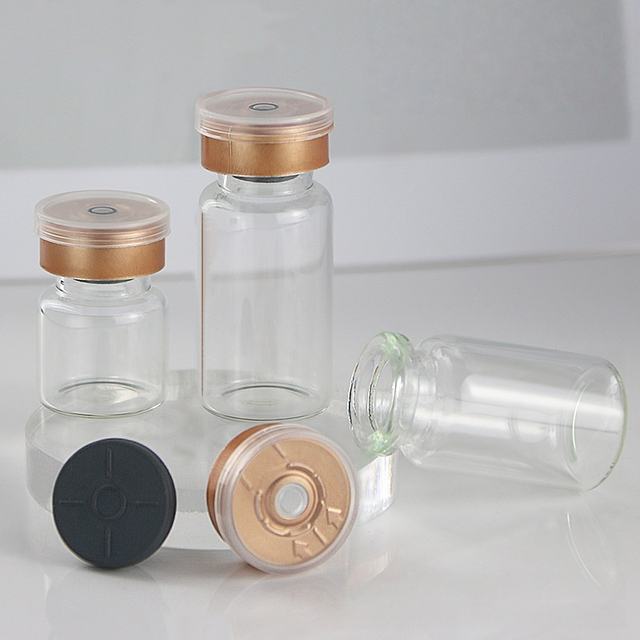 Transparent Glass Vials and Bottles 10ml/5ml/3ml/30ml Ampoule with Rubber Stopper for Freeze-Dried Powder and Essence Samples