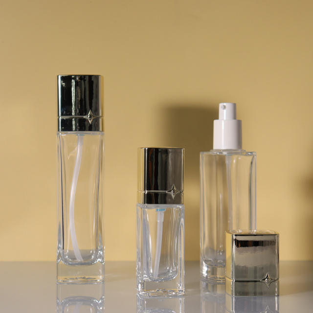 Face Cream Jar and Liquid Foundation Bottle 110ml square Set Bottle 50g 30ml 90ml Pressure Lotion Bottle Lotion Jar