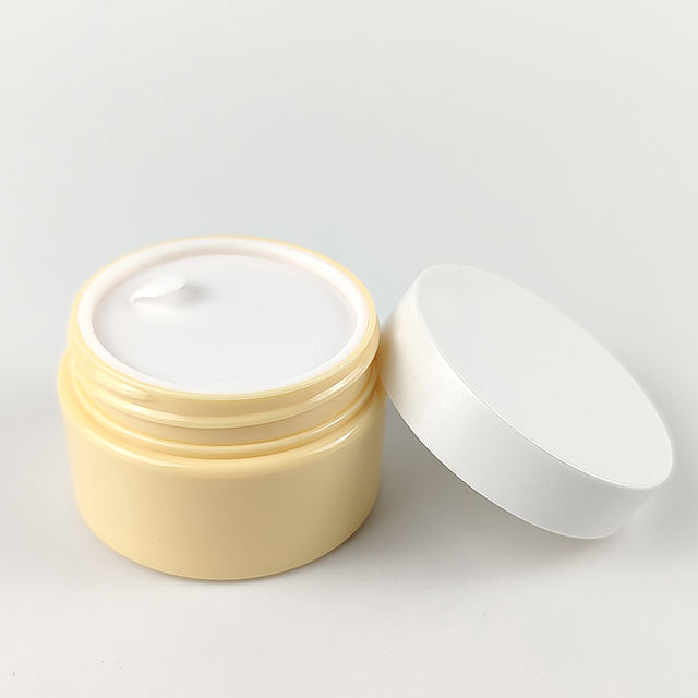 Fashion round Shape Cosmetic Jars PET Plastic 30g 50g 100g for Skin Care Loose Powder Eye Cream Blush Face Mask Containers