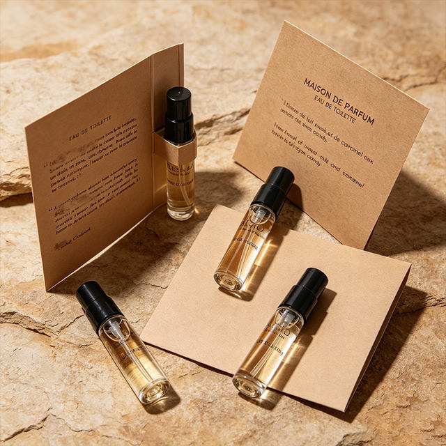 1.5ml 2ml Custom Empty Small Perfumes Sample Glass Bottles logo Printing Atomizer Perfume Bottle with Paper Card Spray Bottle