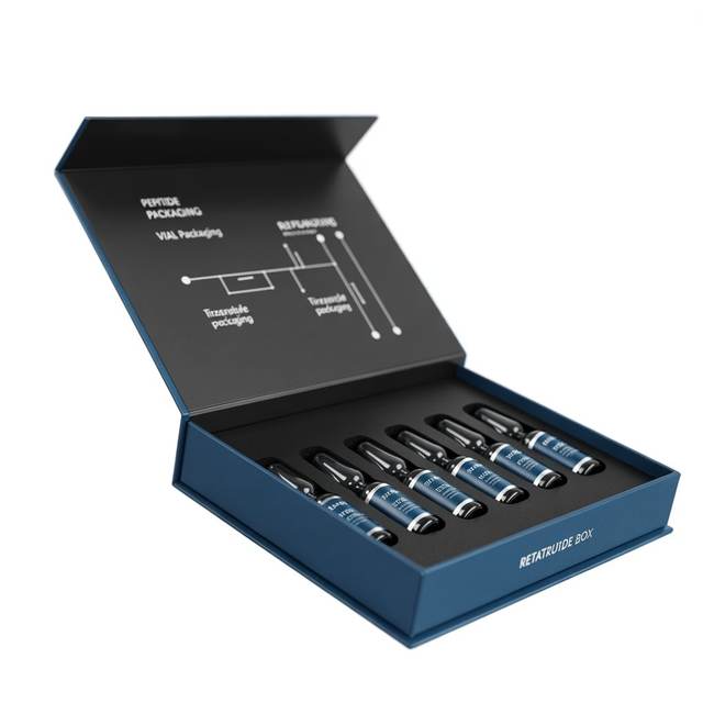 Complete 10 Vial Kit Peptide Vial Packaging Box With Plastic Blister Tray For 2ml 3ml Mixing Kit Combo Packaging Set