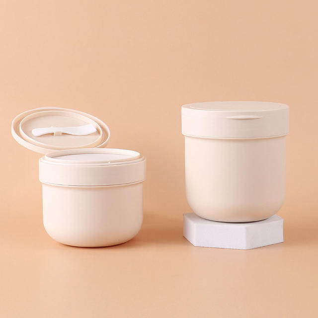 300ml 400ml Stock Large Capacity Scrub Jar Spoon PP Teeth Cleansing Mask Bottle Hair Clay Cream Skin Care Serum Face Cream