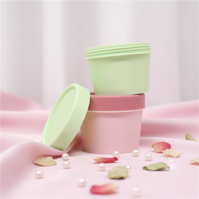 Private Label 50g 100g 200g 8oz Facial Hair Jars Ice Cream Cup PP Plastic Scrub Body Butter Containers Puddy Playdough Clay Jars