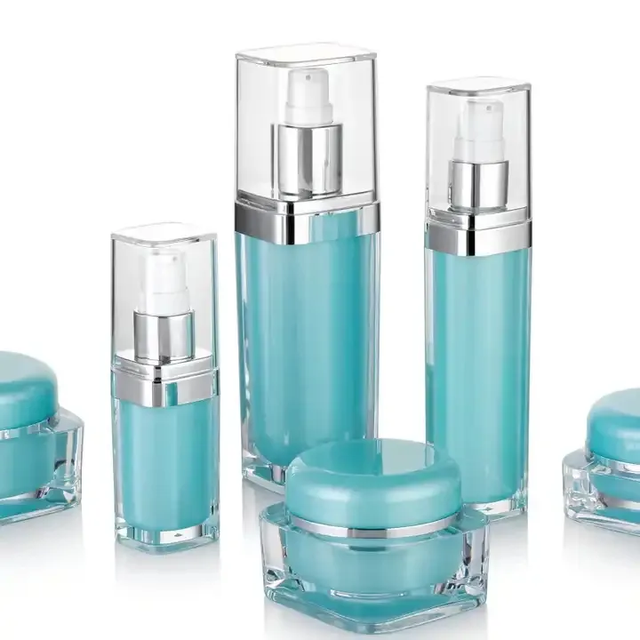 Wholesale Luxury Transparent Custom Serum Lotion Bottle Plastic Packaging with Pump for Skincare and Cosmetics