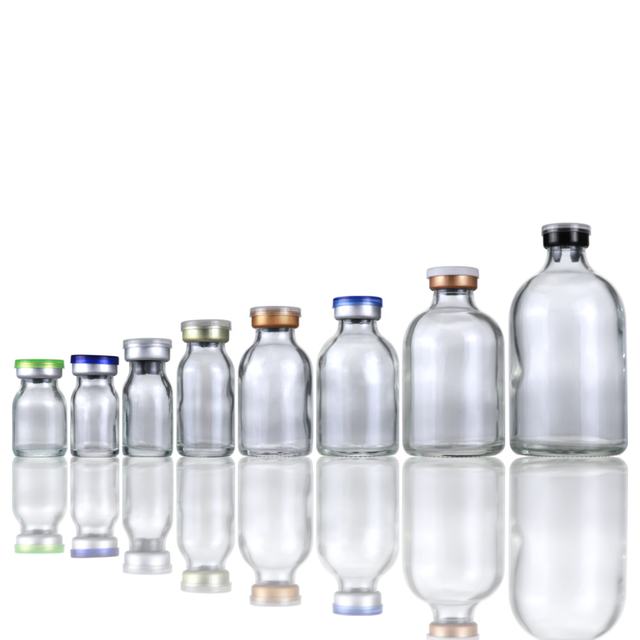 Empty Sterile Vials 5ml 7ml 8ml 10ml 15ml 20ml 30ml 50ml 100ml Thick Injection Glass Bottle Medicine Bottle with Pulling Caps