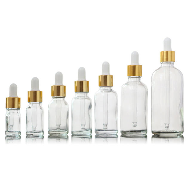5ml 10ml 15ml 30ml 50ml 100ml Clear Glass Serum Hair Oil Bottle Dropper Essential Oil Glass Bottle