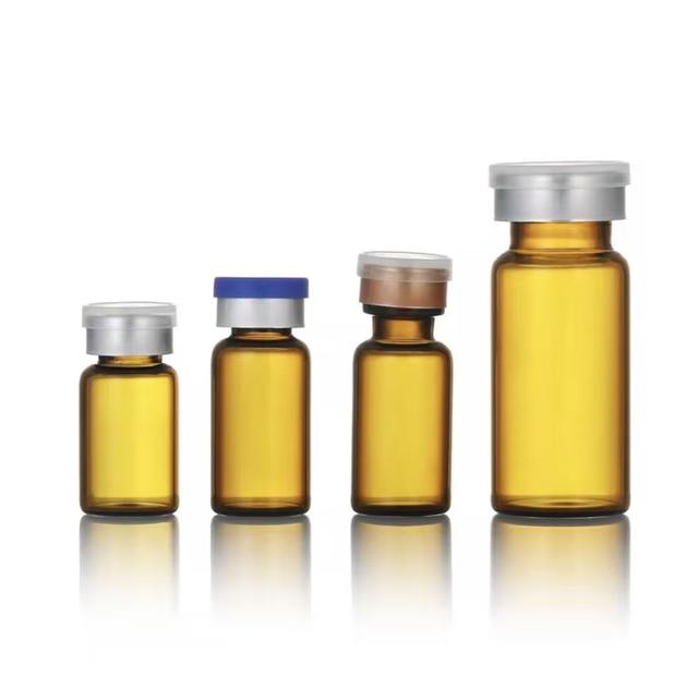 Custom Printed Empty Crimp Glass Vial Clear & Amber Cosmetic Ampoule Bottle Factory Direct Supply