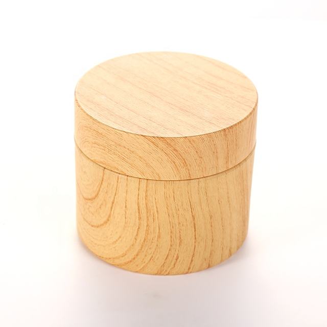 Cylinder Double Wall PP Plastic Skin Care Cream Cosmetic Jar 20ml Amber Bamboo Lid Jar square pink Plastic Jars with Spatula