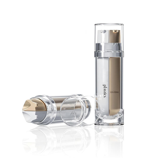 Free Samples 10ml 15ml 25ml 30ml Double-Walled PETG Acrylic Pump for Essence Lotion Vacuum Bottle Cosmetics Plastic Loose Powder
