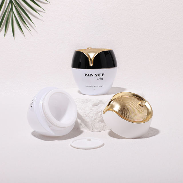 Luxury White Glass Cosmetic 20g 30g 50g Jar Glass Cosmetic Bottle with Gold Electroplated Cap Set Skincare Packaging