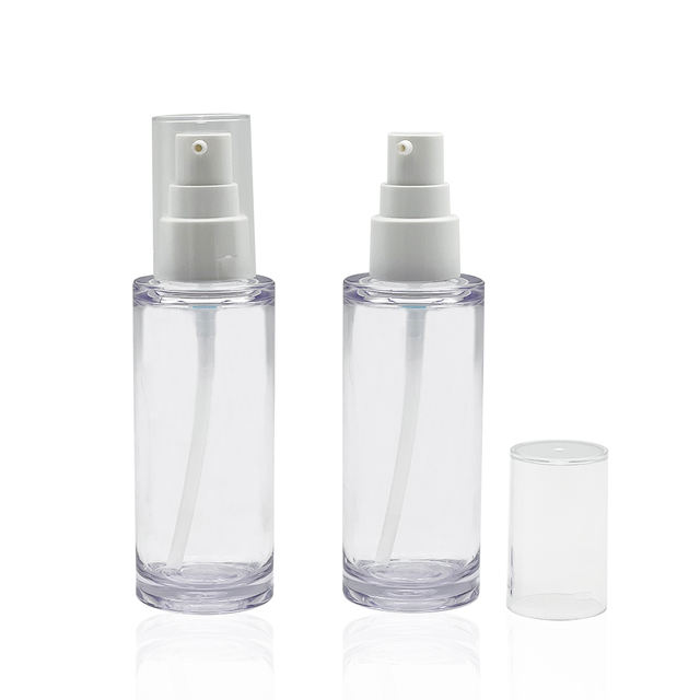 PETG Plastic Cosmetic Packaging Bottles for Serum and Face Cream 50ml Foundation Bottle with Pump Sprayer