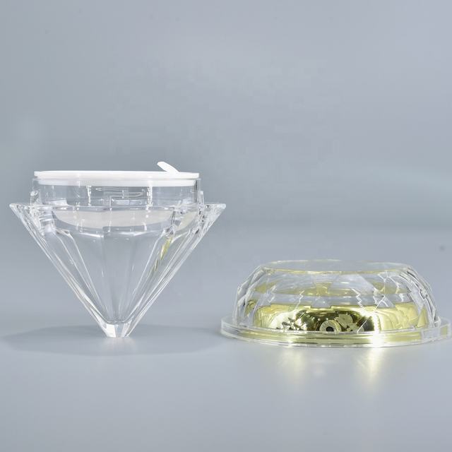 Creative Design 30 50ml Essence Lotion Makeup Capsule Jars Acrylic Diamond Shape Packaging Health Care Pill Drug Capsule Bottle