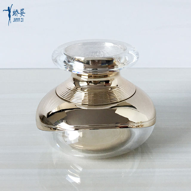 Luxury Acrylic Jar for Cosmetic 15g 20g 30g 50g Plastic Round for Eye Cream High Transparent Pmma Cosmetic Jar Screw Stamping