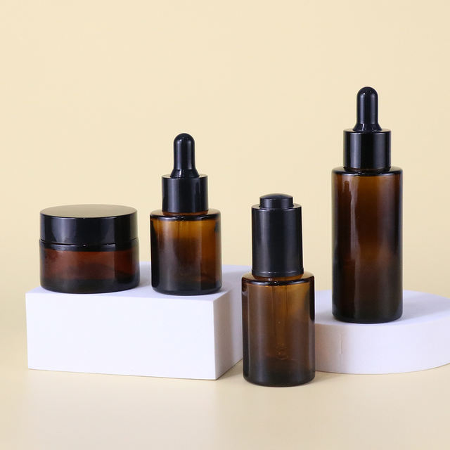 Fancy Flat Shoulder 20/30/40/50/60/80/120/150 ml Essential Oil Serum Beauty Color Glass Dropper Bottle with Pipette