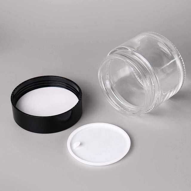 High Quality Empty Cosmetic Cream Packaging 30g 50g 60g 100g 1 Oz 2 Oz 4 Oz Round Skin Care Clear Glass Jar With Custom Logo