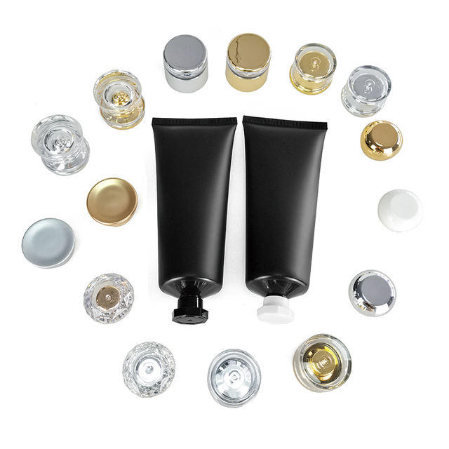 Custom Logo 100ml 150ml PE Plastic Tubes Matte Black Soft Squeeze Facial Cleanser Hand Cream Wholesale Custom Printing Cosmetic