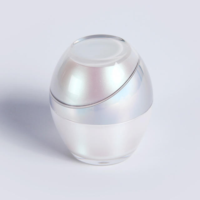 Luxury Recyclable Egg Shape 30g 50g PMMA Plastic Acrylic Cosmetics Face Cream Container Empty Packaging Cream Jars with Lids