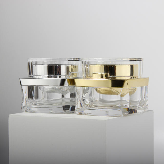 10g 15g 30g Double Wall Acrylic Cream Jar Transparent SKincare Container With Round Cap Plastic Jar For Cream