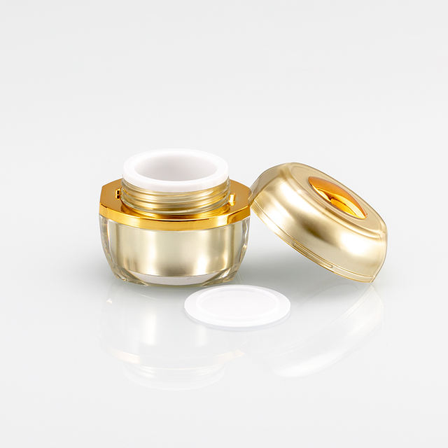 Gold Edge Double Layer Acrylic Skin Care Products Face Cream Packaging Empty Plastic Cosmetic Jar