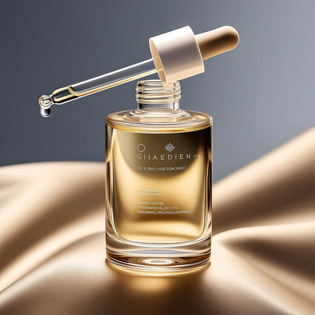 Elegant 30ML Transparent Yellow Glass Dropper Bottle for Facial Serum Essential Oil Skincare with White Cap Cosmetic Packaging