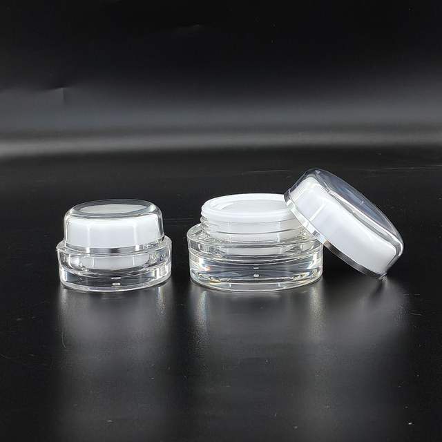 Own Factory 5g 30g High-end Acrylic/PS Round Cream Jar Sample Dispensing Bottle Cosmetic Skincare Packaging Custom LOGO