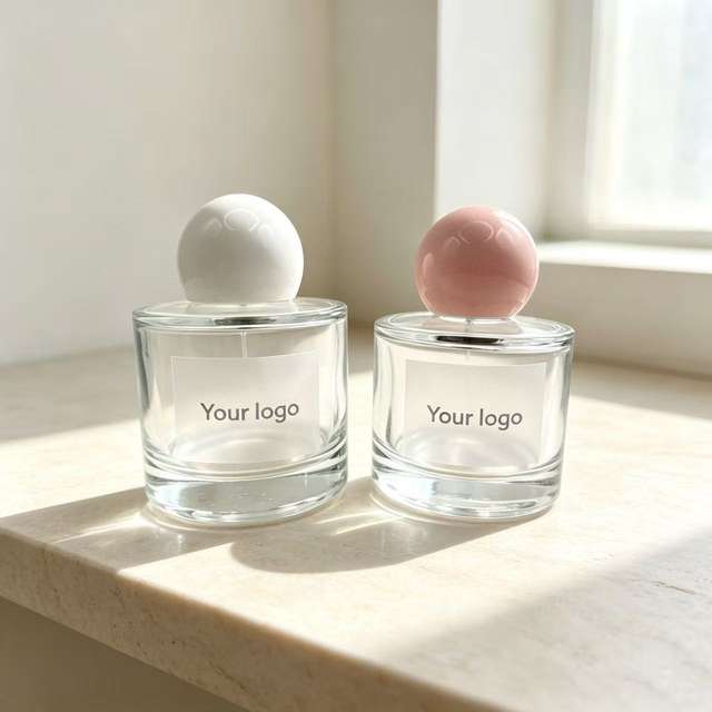 Cylindrical Perfume Glass Bottle Transparent Glass Bottle For Women'S Perfume Brand Packaging
