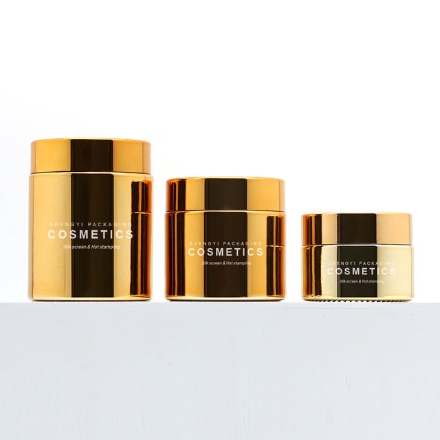 Skincare Cream Container 1oz Gold Silver Rose Pink Luxury Hair Mask Body Butter Scrub Bath Salt Glass Face Cream Cosmetic Jar