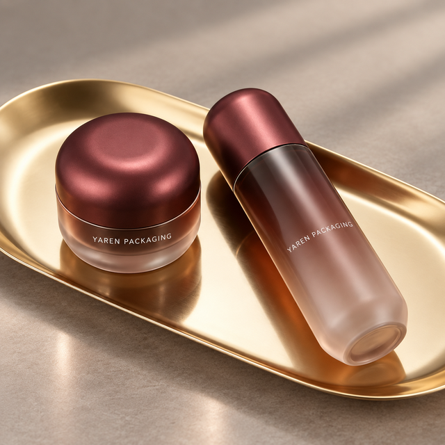Luxury Glass Cosmetic Bottle Set Cosmetic Capsule Shape Packaging Luxury Glass Skincare Bottles and Jars Set