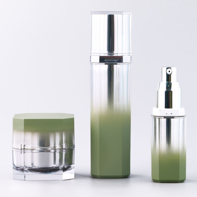 15ml 30ml 50ml 30g 50g Luxury Cosmetic Packaging Square Acrylic Cream Bottle Set and Jar Serum Acrylic Bottle for Skin Care