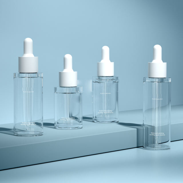 PET Material Essential Oil Bottle with Dropper Thick Wall Liquid Substance Container 20ml 30ml 40ml 50ml Sizes for Essence Milk