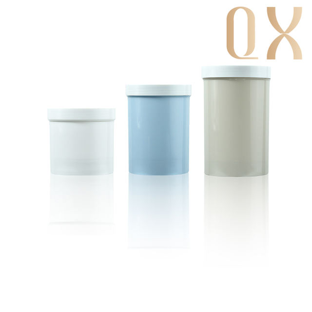 Customized 800ml PP Wide-mouth Hair Mask Jar 1L Plastic Mud Mask Cylindrical Jar with logo Printing