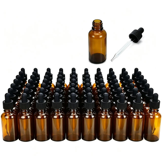 Essential Oil Bottle Clear Matte White Frosted Black Amber 5ml 10ml 15ml 20ml 1oz 2oz 3oz Glass Dropper Bottle With Gold Dropper