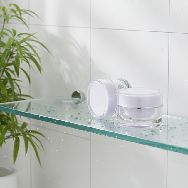 15g 30g 50g Frosted Double Wall Acrylic Skin Care Cosmetic Jar Refillable Eye Cream & Lipstick Packaging with Screw Top