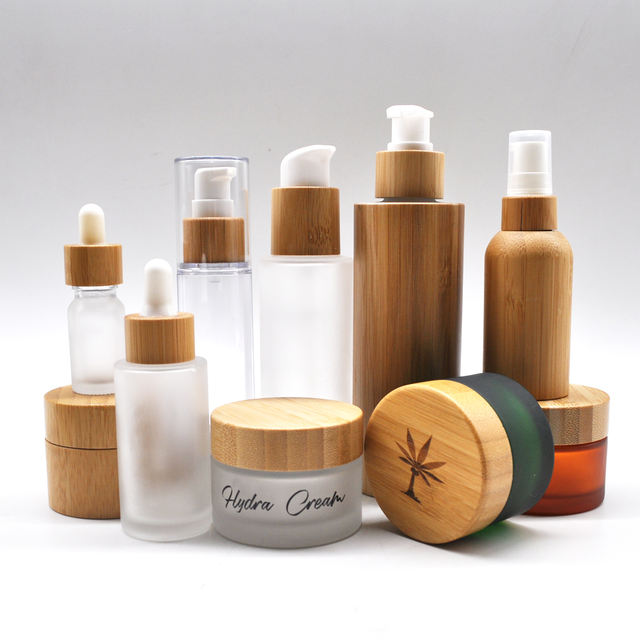 High Quality Frosted Refillable Glass Bottle Glass Jar SGS CE RoHS Certified Cosmetic Packaging Set