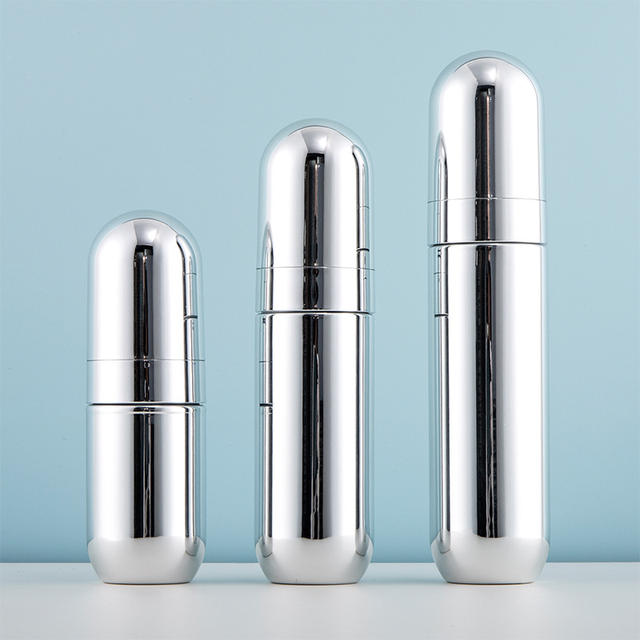 Wholesale Custom Empty 40ml 60ml 80ml Plastic Capsule with Pump Sprayer for Lotion Hair Oil Electroplating Skin Care Serum