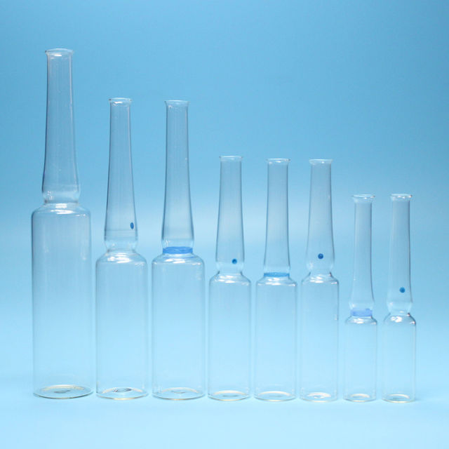Premium Quality Standard Size Flame Sealed Chemical Resistant Double Point Color Ring Tube Glass Ampoules for Cosmetic