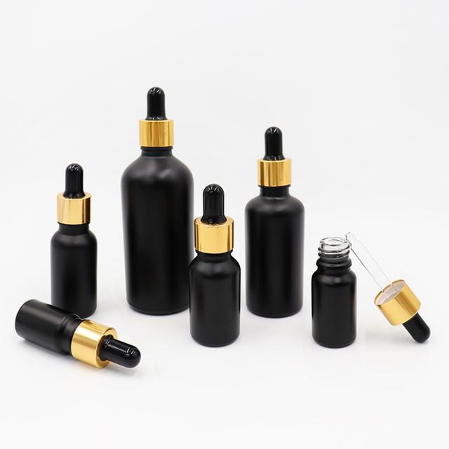 Essential Oil Cosmetic Packaging 5ml/10ml/15ml/20ml/30ml/50ml/100ml Clear Green Blue Amber Glass Dropper Bottles Screen Printed