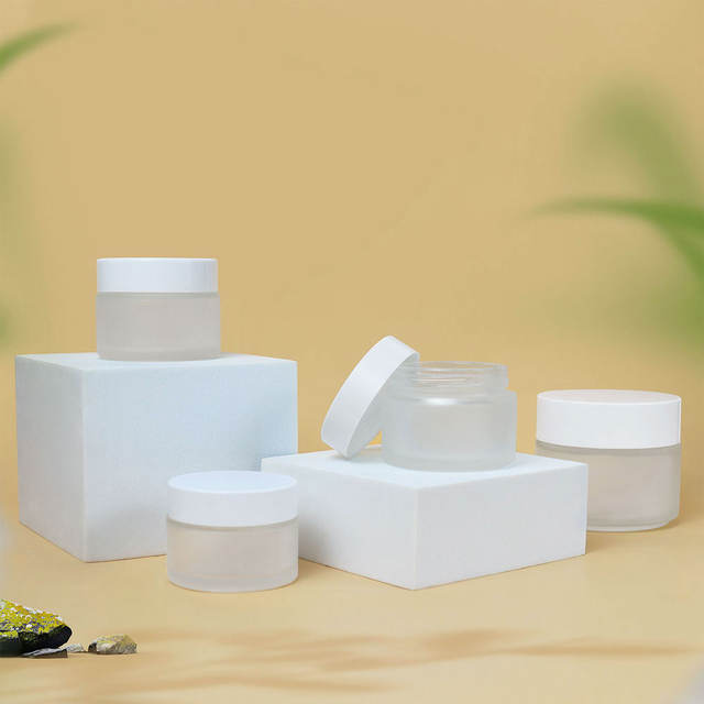 Wholesale Custom Cosmetic Glass Jar 5ml 10ml 20ml 30ml 50ml 100ml 150ml 200ml Frosted Eye Cream Jar Cosmetic Glass Jars With Lid