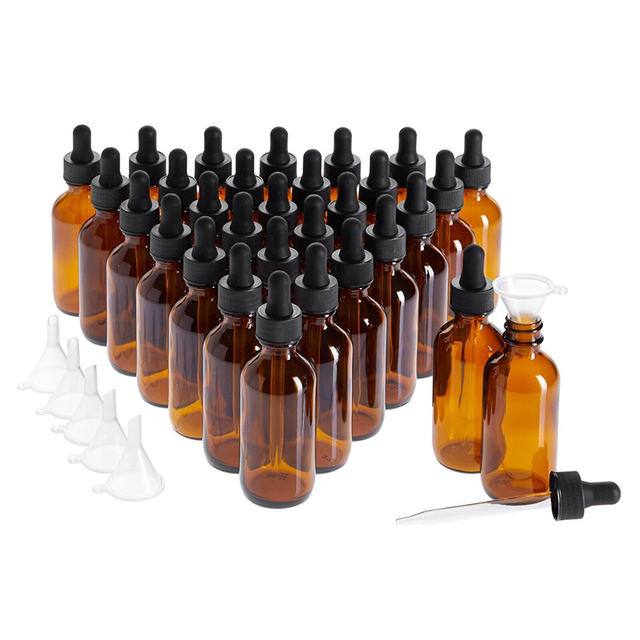 Empty Amber 5ml 10ml 30ml Glass Essential Oil Bottle Dropper Luxury Serum Bottle 30ml Low Moq With Packaging
