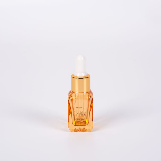 Customized 10ml Golden Transparent Square Glass Dropper Bottle Thick Glass for Essential Oil & Serum Sample Packaging